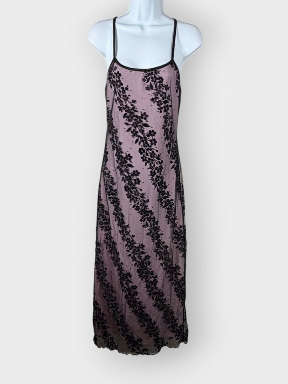 Vtg 90s Y2K Status Slip Dress | M | Purple Burnout Velvet Dark Fairy Whimsigoth